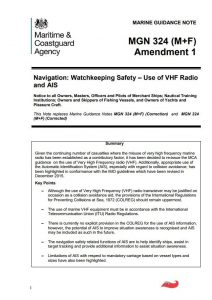 UK MCA advises on use of VHF radio and AIS